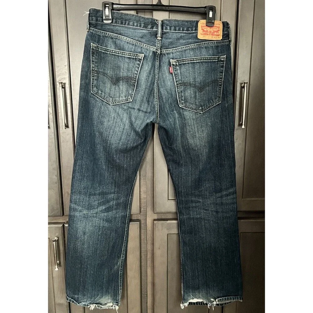 Levi’s 527 Denim Jeans Men’s 36x30 Slim Bootcut Blue Dark Wash